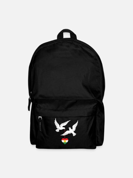 Kurdistan Design Kurdisch Flagge mit zwei Tauben - Rucksack - Schwarz