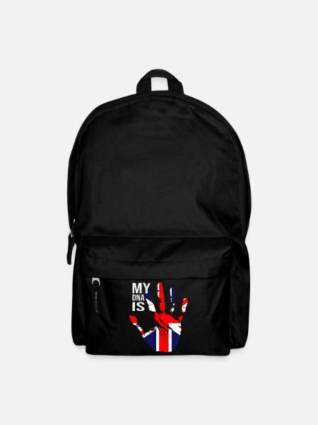 British Flag, My DNA Is British, Union Jack Flag - Backpack - black
