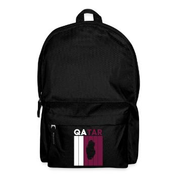 Drapeau et frontière du Qatar - Sac à dos - noir - Devant