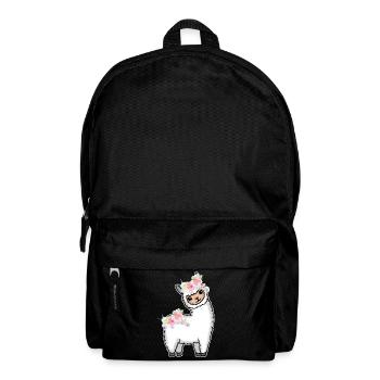 Lama Alpaka Blumen Geschenk Damen Herren Kinder - Rucksack - Schwarz - Vorne