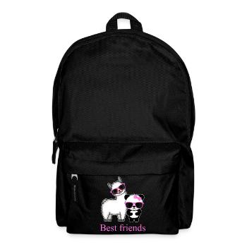 Panda Lama Lustig Geschenk Damen Herren Kinder - Rucksack - Schwarz - Vorne