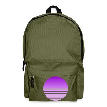Outrun Retro Moon - Rucksack - Olivgrün - Vorne