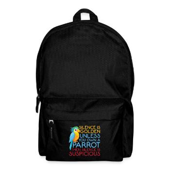 Funny parrot graphic silence is gold bird - Backpack - black - Front