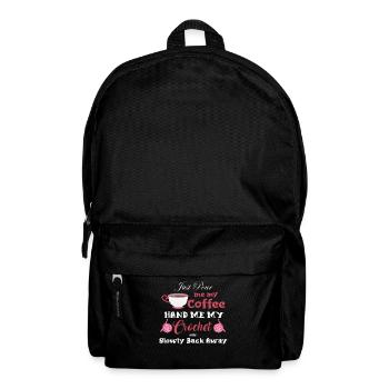 Häkeln, Häkeln Kaffee - Rucksack - Schwarz - Vorne