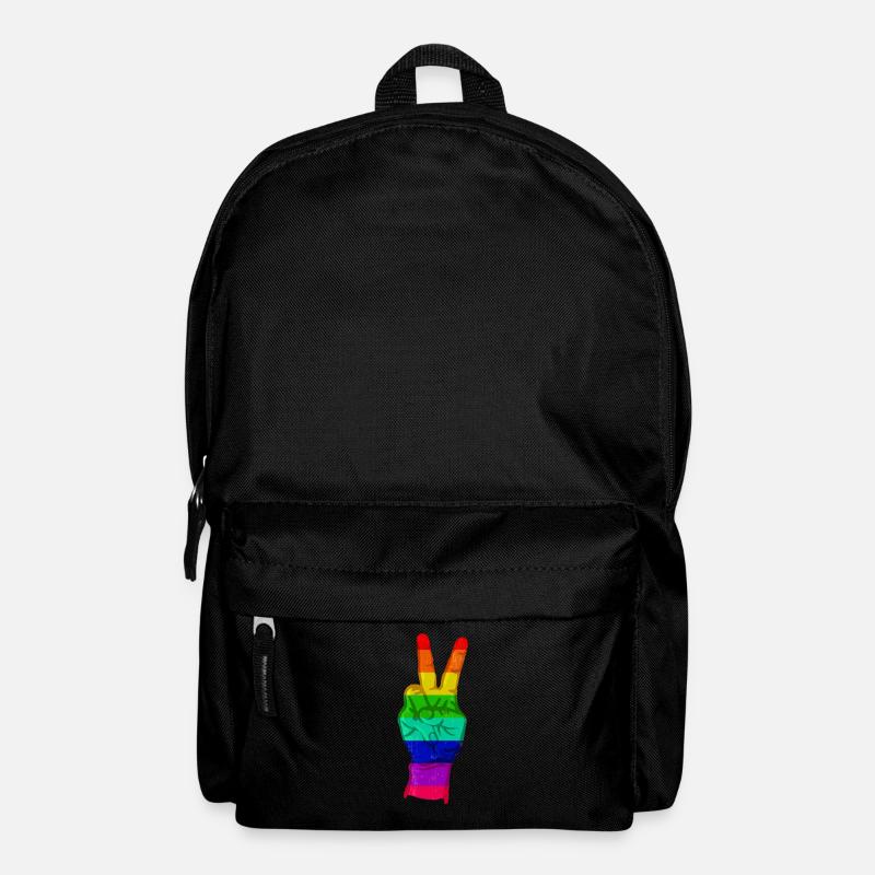 Peace sign rainbow - Backpack - black
