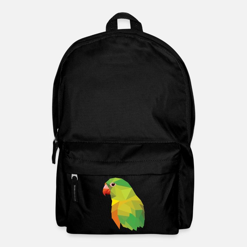 Papagei Vogel Mosaik low poly - Rucksack - Schwarz