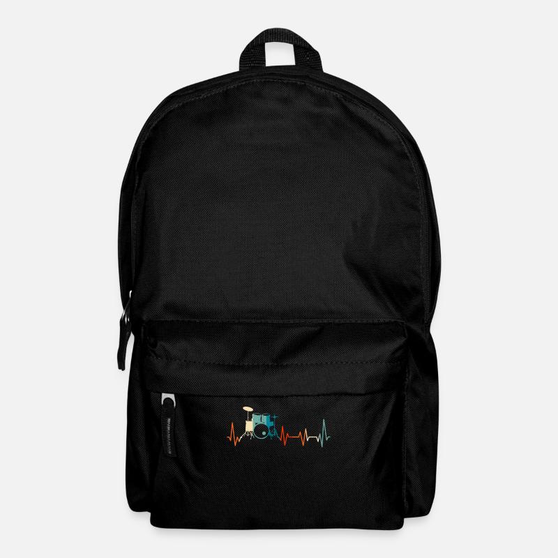 Drums drummer heartbeat - Backpack - black