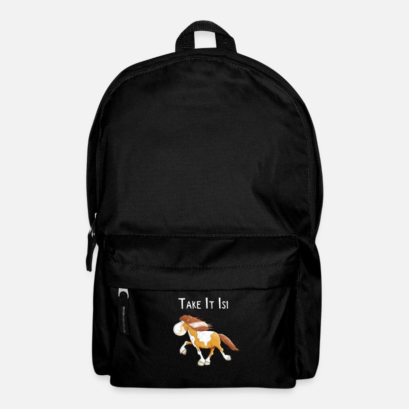 Lustiges Islandpferd Take It Isi Spruch - Rucksack - Schwarz
