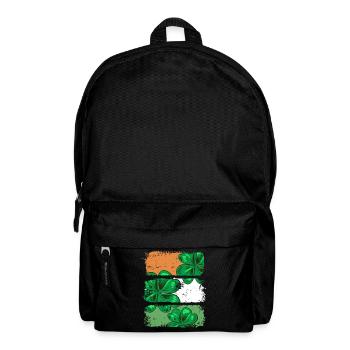 St Patricks Day Ireland flag shamrock gift - Backpack - black - Front