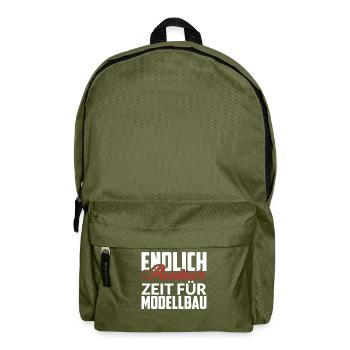 ENDLICH RENTNER ZEIT FÜR MODELLBAU - Rucksack - Olivgrün - Vorne