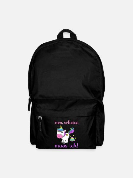 Einhorn - 'nen scheiss muss ich! - Rucksack - Schwarz