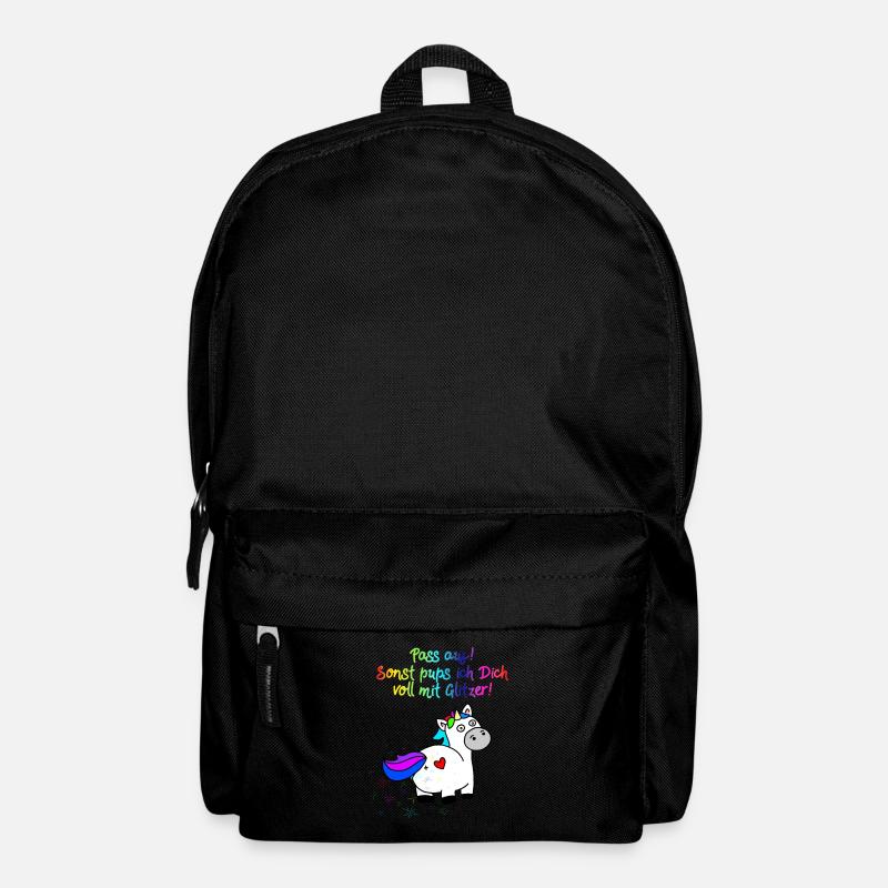 Einhorn Glitzer Pups | Einhornpups - Rucksack - Schwarz