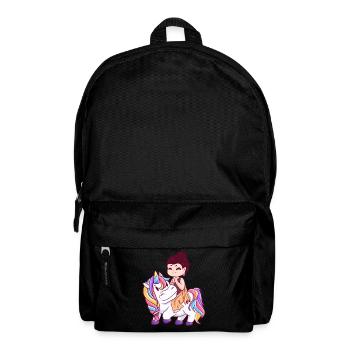 Buddha reitet dickes buntes Einhorn - Rucksack - Schwarz - Vorne