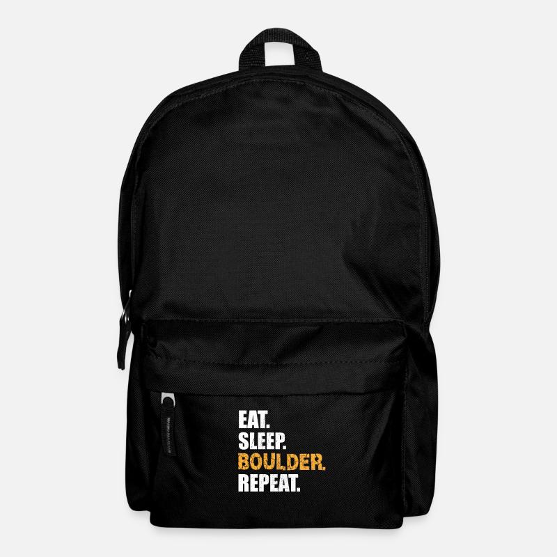 EAT SLEEP BOULDER REPEAT Klettern Kletterwand - Rucksack - Schwarz