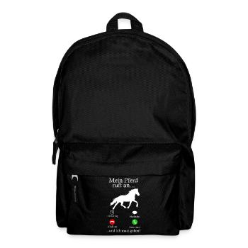 Mein Pferd Ruft An Pferde Reiten Stall Geschenk - Rucksack - Schwarz - Vorne