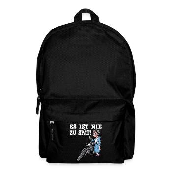 Es Ist Nie Zu Spät - Motorrad Oma - Rucksack - Schwarz - Vorne