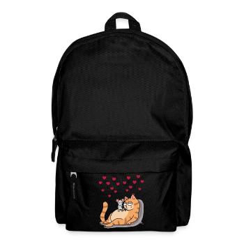 Katze Maus Freund Liebe Partnerschaft Romantik - Rucksack - Schwarz - Vorne