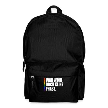 Keine Phase LGBT Gay Pride Coming Out CSD - Rucksack - Schwarz - Vorne