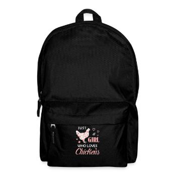 Juste une fille qui aime les poulets Poulet Fleurs loin - Sac à dos - noir - Devant