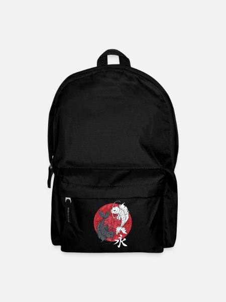 Étang à poissons d'ornement japonais Koi Japon poisson cadeau - Sac à dos - noir