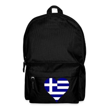 Greece flag as heart - Backpack - black - Front
