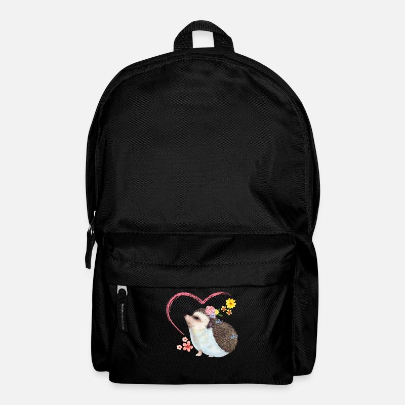 Hérisson tas de feuilles - Sac à dos - noir