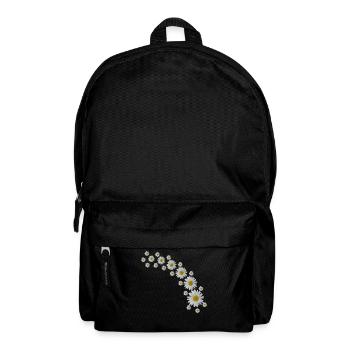 Margeriten Ranke, weiße Blumen, Blüten, floral, - Rucksack - Schwarz - Vorne
