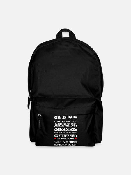 Bonus Papa vom Stiefkind geschenkt - Rucksack - Schwarz