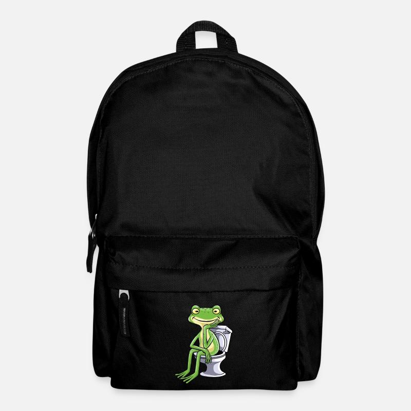 Frosch Klo Kacken Toilette - Rucksack - Schwarz