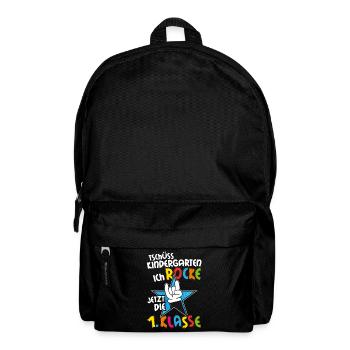 Tschüss Kindergarten ich rocke jetzt die Schule - Rucksack - Schwarz - Vorne