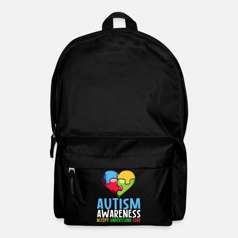 Autism Awareness Accept understand love - Backpack - black