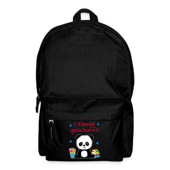 1. Klasse Schuljahr Ende Panda Pandabär Geschenk - Rucksack - Schwarz - Vorne