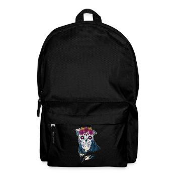 Crâne en sucre de Pitbull - Halloween - Sac à dos - noir - Devant