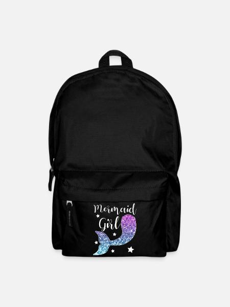 Mermaid girl mermaid gift girl - Backpack - black
