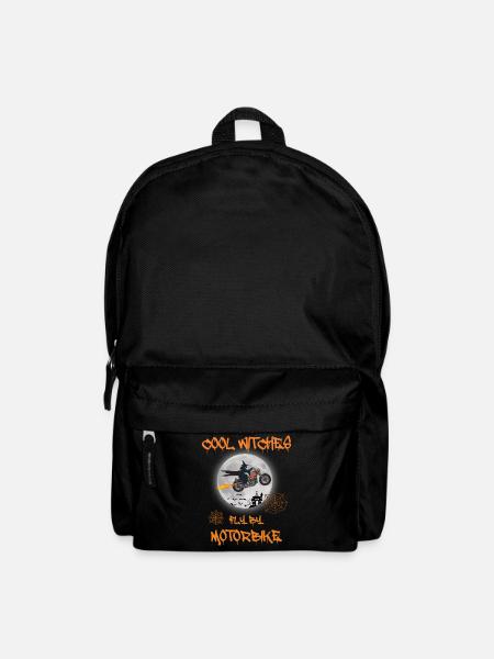 Cool witches fly by Motorbike - Bike Chopper - Backpack - black