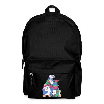 Sapin de Noël de la famille des pingouins de Noël - Sac à dos - noir - Devant
