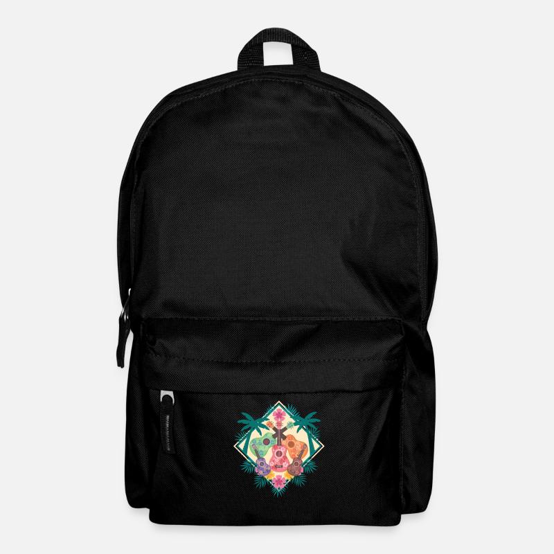 Ukulele Music Hawaii Tropical Holiday Aloha - Backpack - black