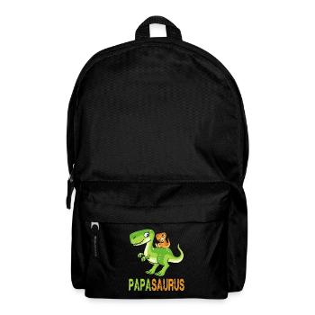 Papasaurus Long Neck Son Papa Father's Day Dinosaur - Backpack - black - Front