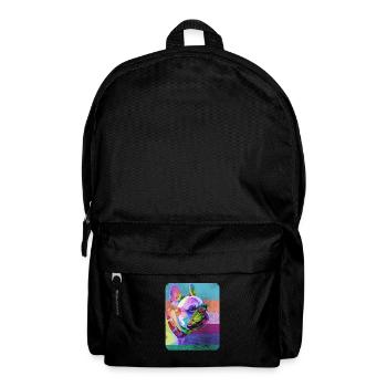 French bulldog colorful drawing - Backpack - black - Front