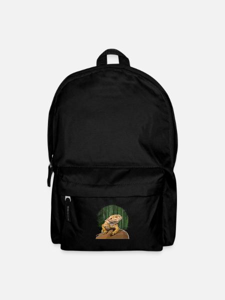 Lustige Bartagame Reptilien Tierliebe - Rucksack - Schwarz
