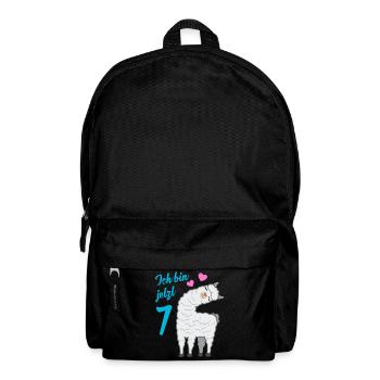 Ich Bin 7 Jahre Alt Lama Alpaka Geburtstag Kinder - Rucksack - Schwarz - Vorne