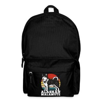 Alaskan Malamute Dog Lover Rétro - Sac à dos - noir - Devant
