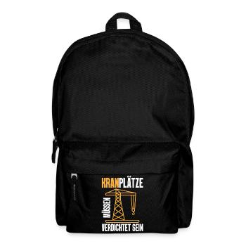 Crane places must be compacted meme gift - Backpack - black - Front