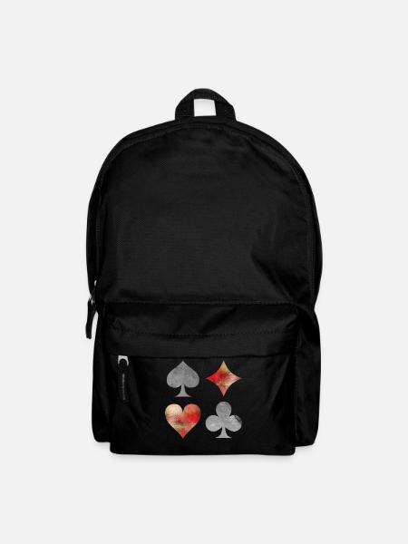 Spielkarten Karten Kartenspiel Symbole Geschenk - Rucksack - Schwarz