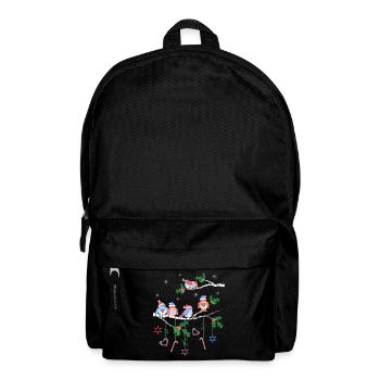 Vögel im Winter auf einem Ast Vogel - Rucksack - Schwarz - Vorne