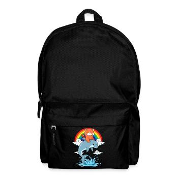 Roter Panda Geschenk Delfin Regenbogen Red Panda - Rucksack - Schwarz - Vorne