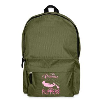 This princess wears flippers - Taucherin - Rucksack - Olivgrün - Vorne