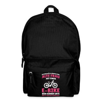 Unterschätze Nie Alte Frau E-Bike Elektro Fahrrad - Rucksack - Schwarz - Vorne