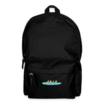 Funny guinea pigs row in a boat - Backpack - black - Front