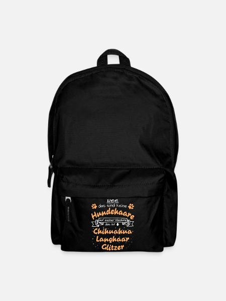 Hundeglitzer Chihuahua Langhaar - Rucksack - Schwarz